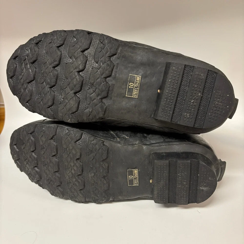 Vintage Black Mickey Mouse Boots Mens 10E Rubber Cold Weather Military Style